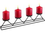 Portacandele In Metallo Da 60 Cm In Nero - Per 4 Candele A Colonna Fino A Ø 8 Cm