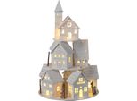 3.07 Casa Di Natale A Torre Rotante A 3 Piani - Circa 30 Cm - Illuminata Con 10 Led / Con Musica