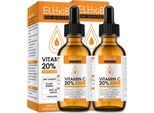 Siero Viso Con Vitamina C Ed E Acido Ialuronico Antirughe Vegano, 2X 60Ml