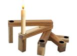 1.10 Portacandele In Legno Per 5 Candele A Colonna Da Dispiegare - Circa 21 Cm - Per Candele A Colonna