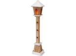 Lanterna In Legno Illuminata Con 23 Led - Circa 14X14X75 Cm - Batteria / Timer