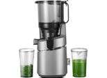 AMZCHEF Entsafter 250W, 135MM Öffnung, 1,8L Entsafter für Gemüse und Obst, Entsafter Slow Juicer mit Dreifachem Filter, Grau