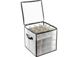 Organizzatore Di Gingilli Natalizi Con Fino A 64 Scomparti - Circa 30 X 30 X 30 Cm - Colore: Trasparente / Nero