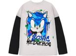 Sonic The Hedgehog - Maglietta "Skater"" Per Ragazzi A Maniche Lunghe NS7627 (146-152) (Grigio/Nero)"