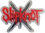 Slipknot - Stella A 9 Punte - Toppa Con Ferro Da Stiro, Tessuto RO11884 (Taglia Unica) (Grigio/Rosso)