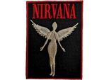 Nirvana - Tessuto - Toppa Da Stirare "Angelic"" - Poliestere RO11784 (Taglia Unica) (Nero/Rosso)"