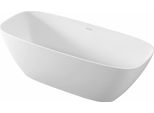 Vasca Da Bagno Autoportante Medina 165X70Cm, Pietra Fusa, Bianco Opaco