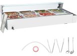 Scaldavivande Commerciale Vevor Con 8 Contenitori (8 Qt / 1/2 Misura Ciascuno), Tavolo A Vapore Elettrico Con Copertura In Vetro, Piano Di Lavoro Da 1700 W, Buffet A Bagnomaria, Controllo Della Temperatura Da 30 A 85 °C