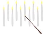 2.02 Set Di 10 Candele Led Galleggianti Con Telecomando A Bacchetta Magica