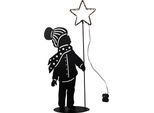 Decorazione A Led In Metallo Bambino Con Stella - 60 Cm / 44 Led - Batteria E Timer Per Uso Interno Ed Esterno