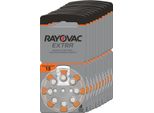 80X Batterie Per Apparecchi Acustici Rayovac HA13 PR48 Extra Advanced (10X 8 Blister)