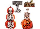 Decorazioni Da Giardino Per Halloween, Zucche Con Fantasmi E Scheletri