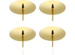 4X Spina Per Corona D'avvento 5 Cm (Oro) Portacandele - Universale Per Candele - Piastra Per Candele Con Perno - Spina Per Candela Per Corona D'avvento Di Natale