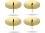 4X Tappo Per Candela Di Circa 5 Cm Per Candele Come Portacandele Tappo Per Corona D'avvento Per Corona D'avvento Di Natale Con Picco - (Oro)