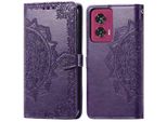 Motorola Edge 50 Fusion Sleeve - Pelle Finta Imoshion - Flip Cover Imoshion - Viola