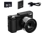 ZELURXX 4K Digitalkamera, 48MP, 3 Zoll Bildschirm, 32GB, Kompaktkamera, 5x Optischen Zoom, 8X Digitalzoom, 12,4 x 7,5 x 6,9 cm, Schwarz