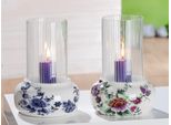 Gilde Windlicht, "Florale"", Blumendesign, Metall, Creme, Klar, Ve 4, 2 StüCk Wie Abgebildet, H. 22 Cm, D. 16 Cm 69475"