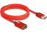 Delock 81082 Delock Displayport VerläNgerungskabel 8K 60Hz 2M Rot Metall