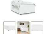 The Living Store Letto A Molle Con Materasso Bianco 140X200 Cm In Pelle Finta