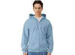 Gildan - Felpa Con Cappuccio Soft Touch Con Zip Intera Da Uomo PC7491 (Xxl) (Blu Pietra)