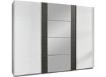 Armadio Ad Ante Scorrevoli Berna Armadio Design Selezionabile, Bianco / Acciaio Grezzo, 313X64X210Cm