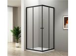 Agga Black Cabina Doccia Quadrata 900X900Mm, Vetro Trasparente