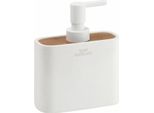 Distributore Di Sapone Ninfea Da Appoggio, Bianco Opaco/Bambù