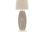 Lampada Da Tavolo 38 X 90 X 38 Cm In Metallo Resina Tessuto Oro Beige