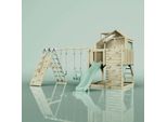 OutdoorToys Spielturm Oscar aus Holz in Grün Babyschaukel