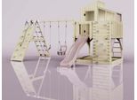 OutdoorToys Spielturm Finn aus Holz in Rosa Babyschaukel