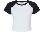 Bella + Canvas - Top Corto Con Maniche Raglan Da Donna PC7504 (Xxl) (Bianco/Nero)