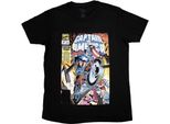 Marvel Comics - Maglietta "Capitan America Wheel Comic Cover"" Per Bambini/Donne Unisex RO11534 (S) (Schwarz)"