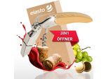 Coltello Da Cameriere 3In1 'Elite' - Apribottiglie In Acciaio Inossidabile Con Manico In Bambù - Cavatappi Professionale, Tagliacapsule E Apribottiglie - Argento