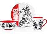 Set Di Stoviglie Con Logo Marvel Tovaglietta, Piatto, Tazza, Ciotola In Ceramica