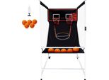Succebuy Gioco Di Basket In Gabbia Arcade, Sport Indoor A 2 Giocatori, 5 Palloni, 8 Modalità, Tabellone, Pompa Ad Aria, Per Bambini E Adulti (Bianco E Nero)