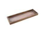 1.08 Vassoio In Legno Con Bordo - Circa 40 X 13 Cm - Decorazione In Marrone