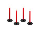 3.05 Disco Rotondo In Metallo Con Portacandele Per Candele A Bastoncino - Set Di 4 / Ciascuno Ø 10 Cm Circa - Colore: Nero
