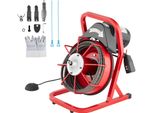 Succebuy Macchina Per La Pulizia Dei Tubi 50 Piedi X 3/8 Di Pollice, Bobina Per Fognature Ad Alimentazione Manuale, Macchina Per La Pulizia Dei Tubi Elettrica Da 250W Con 4 Frese E Interruttore A Pedale Attivato Dall'aria.