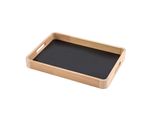 1.04 Vassoio Quadrato In Legno Con Base In Metallo Nero - Circa 34 X 23 Cm - Magnetico