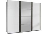 Armadio Ad Ante Scorrevoli Berna Armadio Design Selezionabile, Bianco / Acciaio Grezzo, 270X64X210Cm