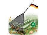 Novatool 2X Scopa Per Foglie Con Manico Telescopico Fino A 152 Cm, Scopa Per Foglie Con 30 Denti In Plastica, Larghezza Di Lavoro Rastrello 75 Cm, Rastrello Per Foglie, Scopa Per Giardino, Rastrello Per Prato, Rastrello, Scopa Per Paesaggio, Attrezzo Da Giardino Nero