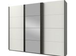 Armadio Ad Ante Scorrevoli Berna Armadio Design Selezionabile, Bianco / Acciaio Grezzo, 225X64X210Cm