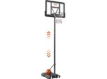 Basketballkorb Outdoor Basketballständer 122–305 cm Einstellbare Höhe, Basketballanlage Schwarz Wetterbeständig Rostbeständig, Basketballkorb Standfuß mit Wasser oder Sand Mobil