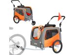 Rimorchio Per Bici Per Cani, Trasporta Fino A 30 Kg, Portabici 2 In 1 Per Carrozzina, Telaio Per Passeggino Facile Da Piegare Con Ruote A Sgancio Rapido, Gancio Universale Per Bici, Catarifrangenti