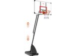 Basketballkorb Outdoor Basketballkorb mit Ständer 232–305 cm Höhenverstellbar, 483 mm Basketballständer mit Rädern, Basketball-Set für Kinder & Erwachsene Ständer & Befüllbarer Basis Schwarz