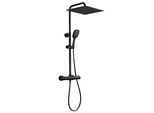 Joho Sistema Doccia A Pioggia Set Doccia Termostatico Con Miscelatore Termostatico Nero Opaco (Soffione Xxl 30X30Cm)