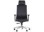 Sedia Da Ufficio Girevole Ergonomica Akcent Pu, Base Cromata, Braccioli Regolabili, Seduta Scorrevole (Avanti-Indietro), Ecopelle, Nero