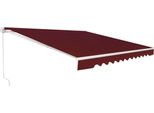 Tenda Da Sole Costway 400X250Cm Con Manovella, Tenda Da Sole A Bracci Pieghevoli, Tenda Da Sole Per Balconi Regolabile Con Angolo 5-35°, Tenda Da Sole A Morsetto Rosso Vino