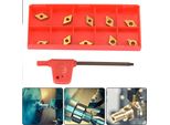 10 Pezzi DCMT070204 US735 DCMT21.51 Lama In Carburo Rivestita Cnc Per Tornio Con Chiave Di Serraggio