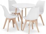 Set Da Pranzo 1+4, Tavolo Kami 80X80 Bianco + Sedia Bali Mark Bianco